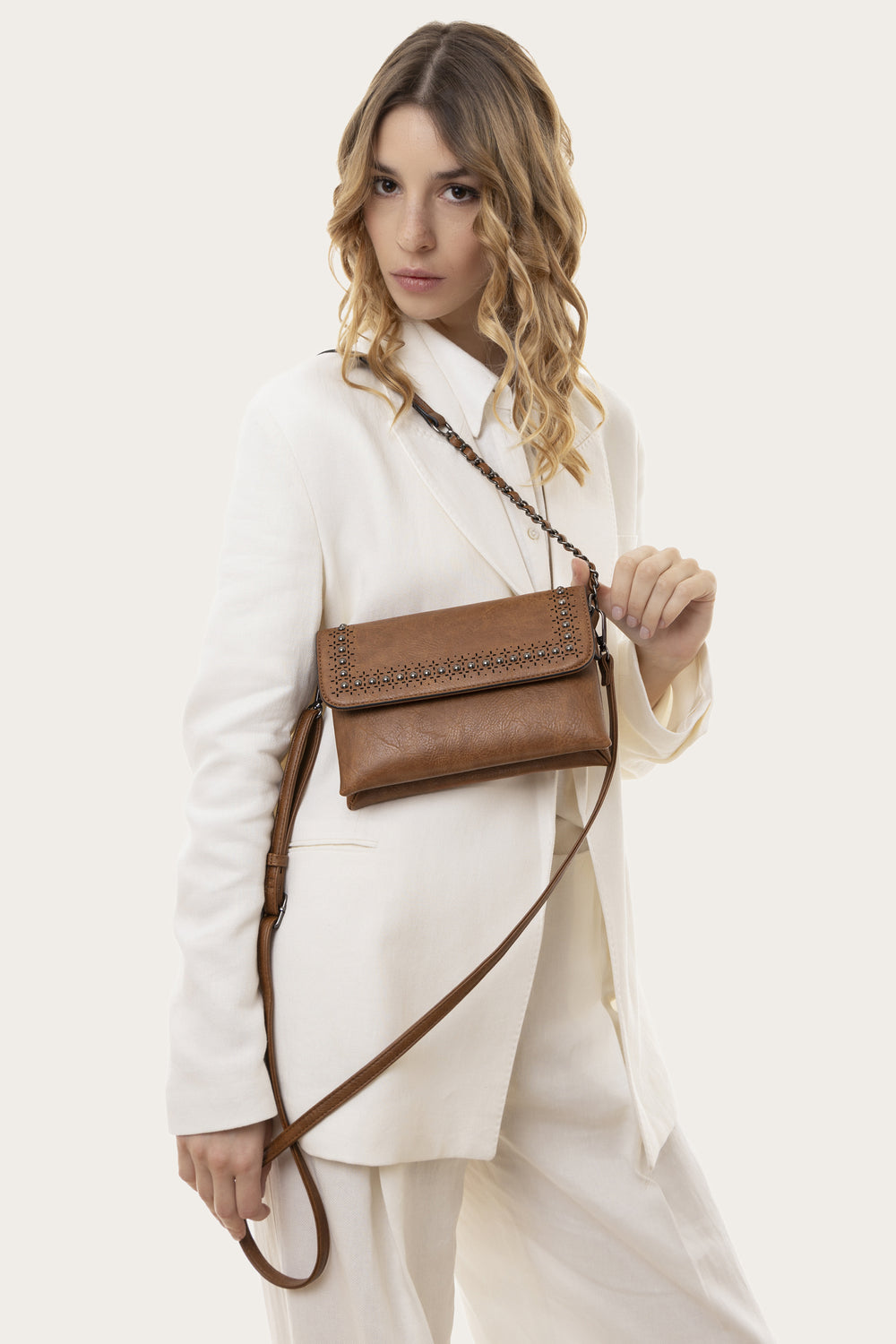 Borsa Vestopazzo mod "Flap" bag colore cognac