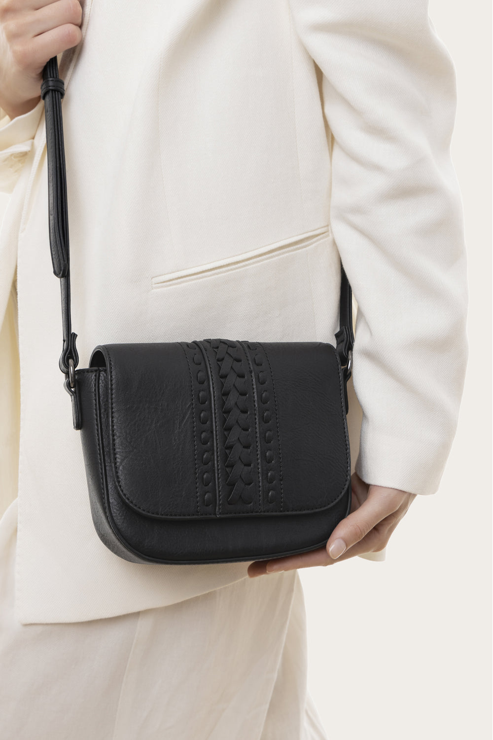 Borsa Vestopazzo mod "Saddle" ecopelle nera