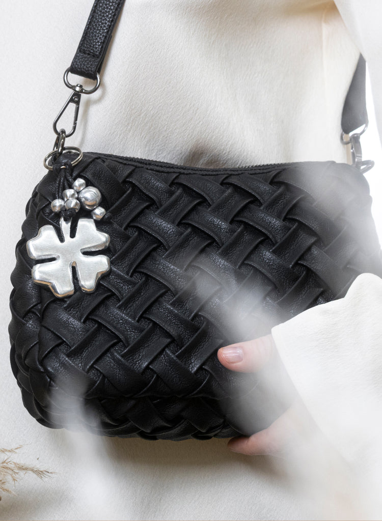 Borsa Vestopazzo mod  "Weaved" ecopelle nera